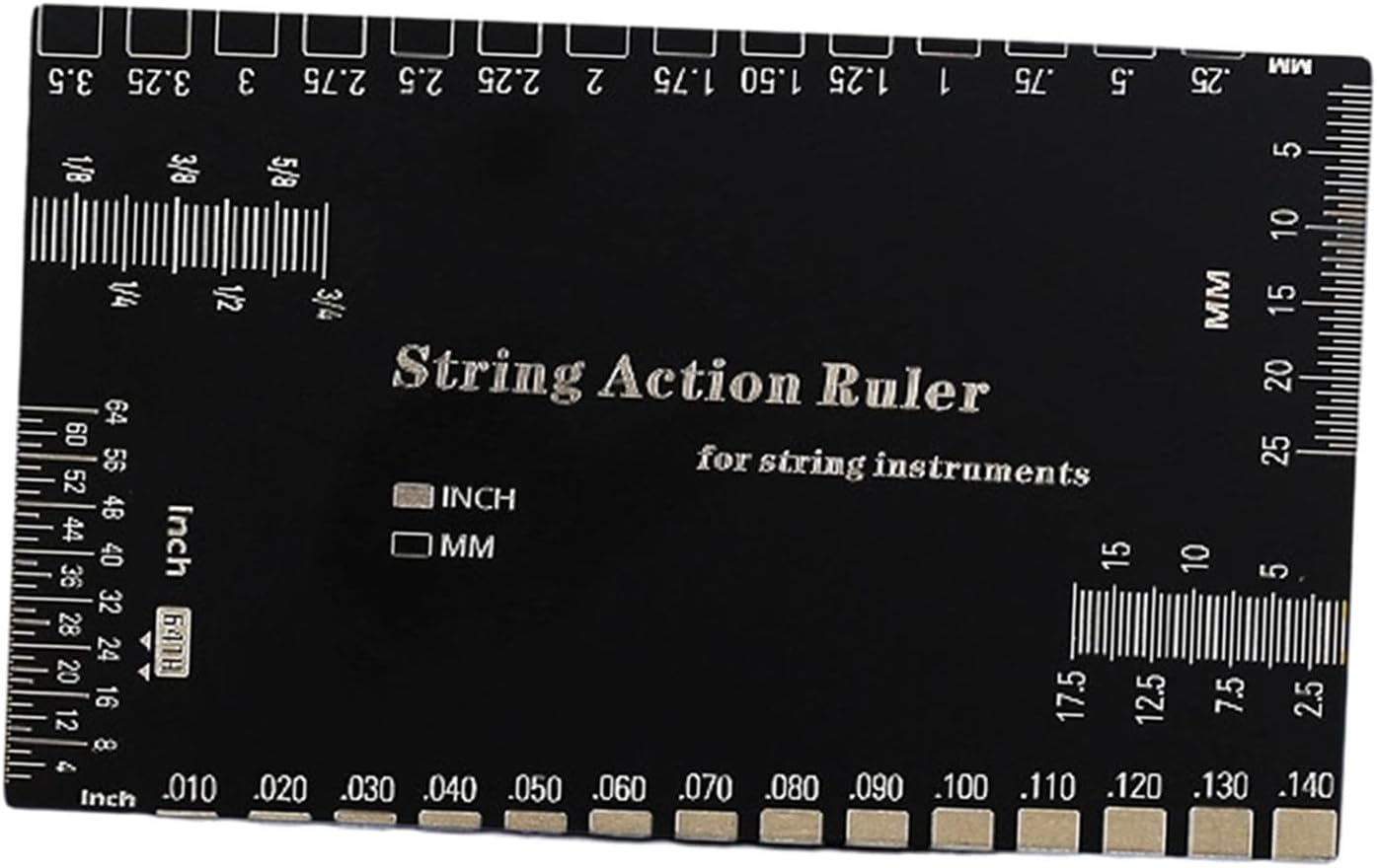 YIJU Guitar Action Gauge Ruler Stainless Action Ruler Guitar Setup Fretboard Measuring Tool for Electric Bass Suitable for Workshop Studio, square