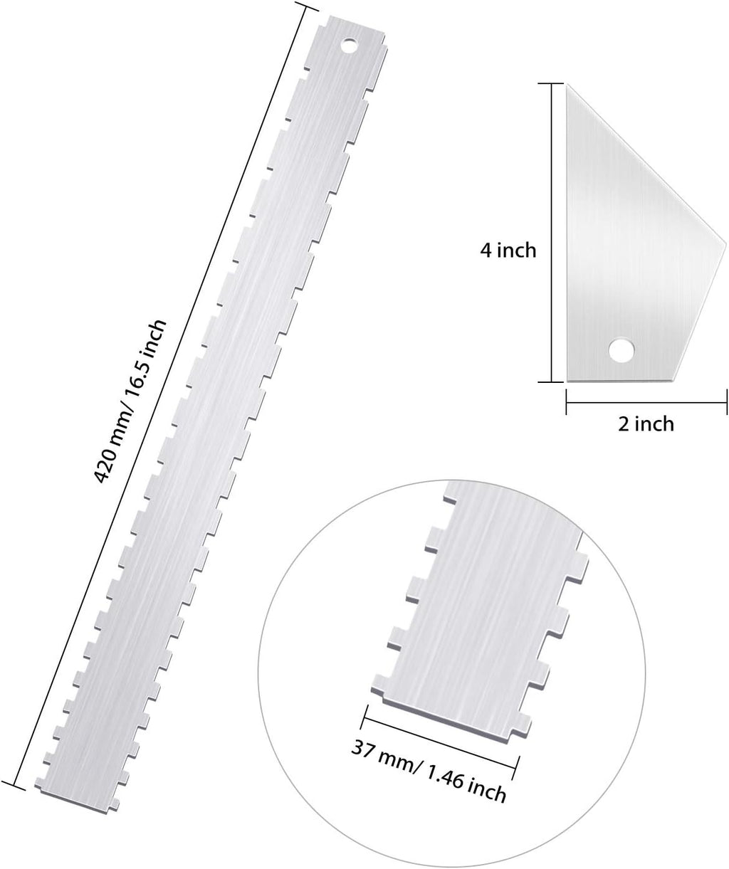Frienda set of 3 Notched Neck Straight Edge Guitar Luthiers Tool, String Action Ruler Gauge, Fret Rocker String Height Gauge for Most Guitar Fretboards