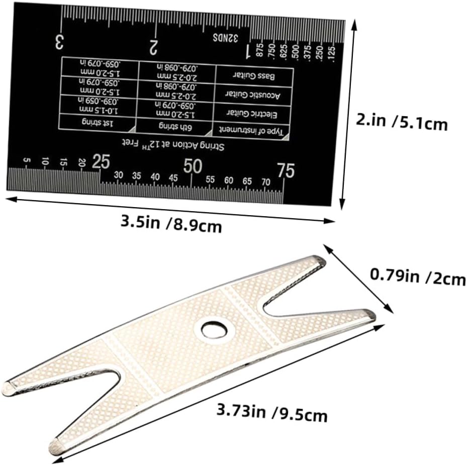 FAVOMOTO Violin String Action Ruler Kit with Adjustment Tools Professional Guitar Measuring Tool for Accurate String Height and Neck Flatness Measurement