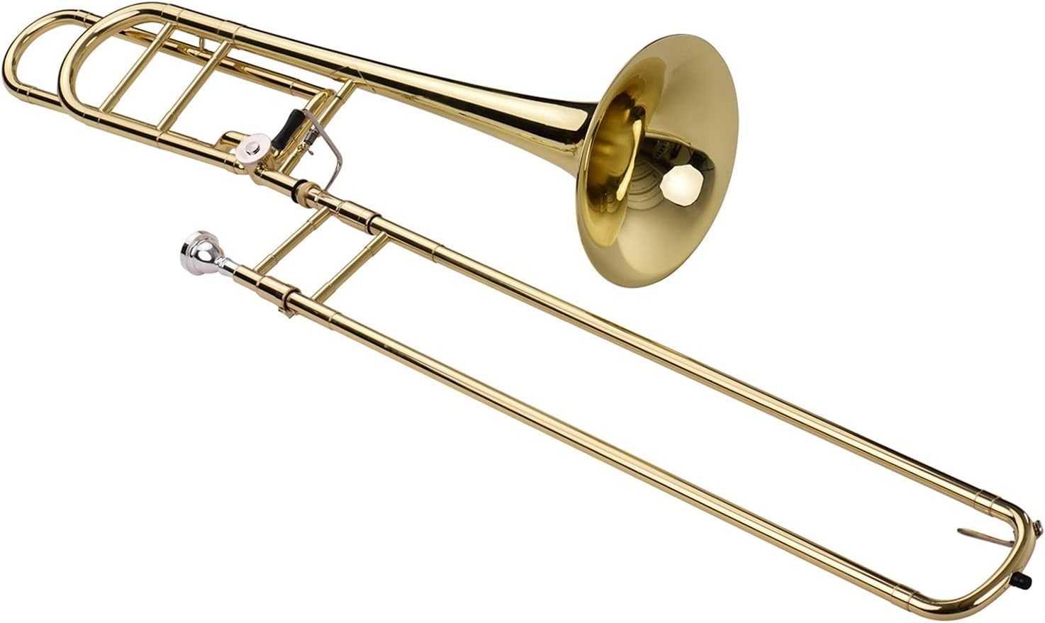 Trumpets Beginner Upgraded Intermediate Bb Flat Tenor Slide Trombone with F Trigger Including Mouthpiece Carry Case Gloves Cleaning Cloth Trumpet Set