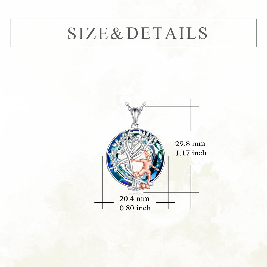 YFN Tree of Life Necklace Sterling Silver Crystal Jewelry Graduation Birthday Gifts for Women