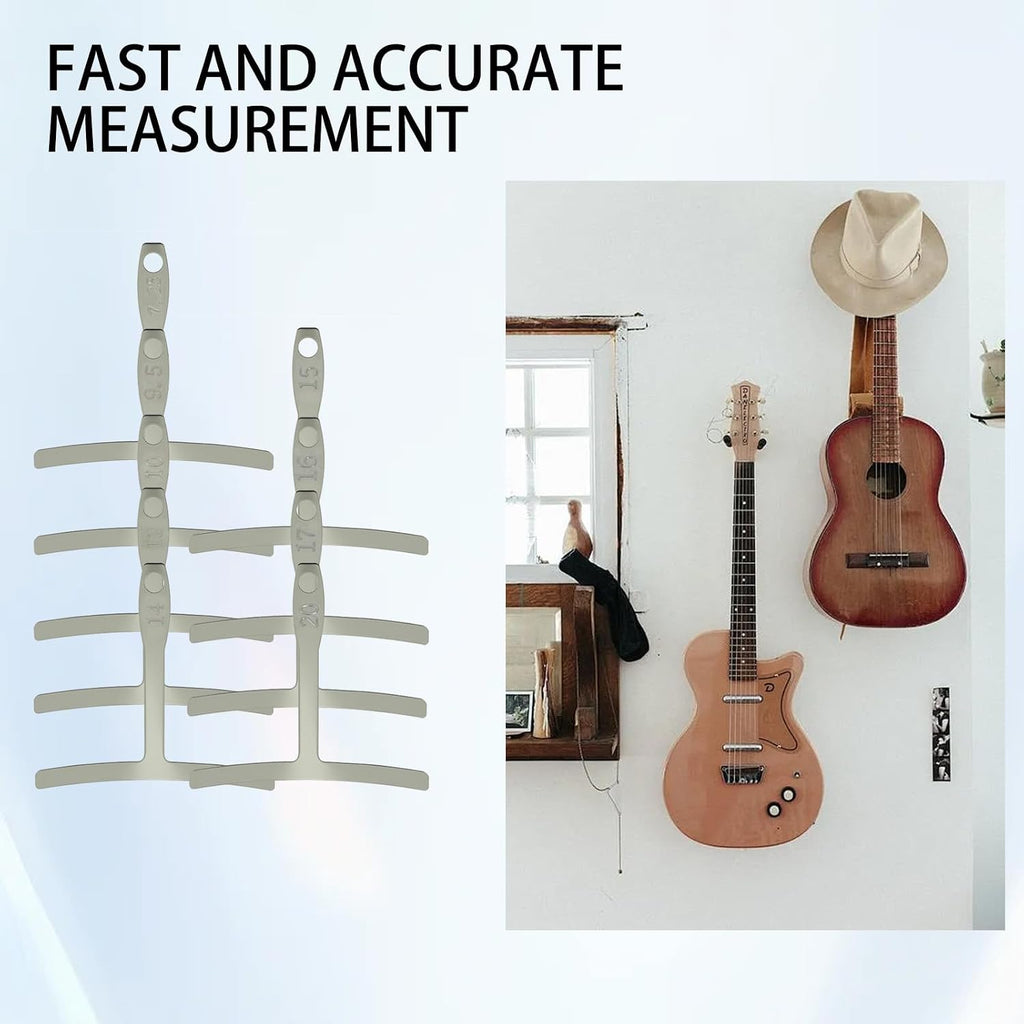 9 Pcs Guitar String Action Gauge Set, Understring Radius Gauge for Guitar and Bass Setup, Luthier Tools for Fretboard Measurement and Bridge Saddle Adjustments Accessories