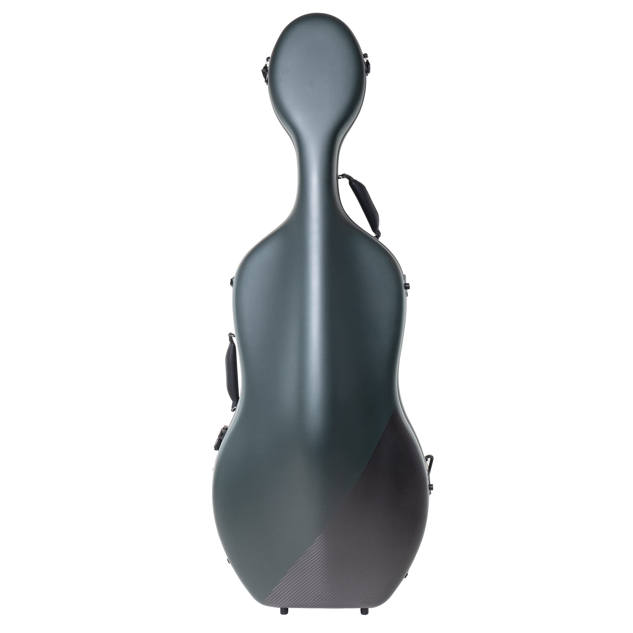 MI&VI CC-9001 Pure 100% Carbon Fiber Cello Case (Full Size) 4/4 with Wheels | Carry Straps | 8lb Lightweight | Tough Shell (3K Blue)