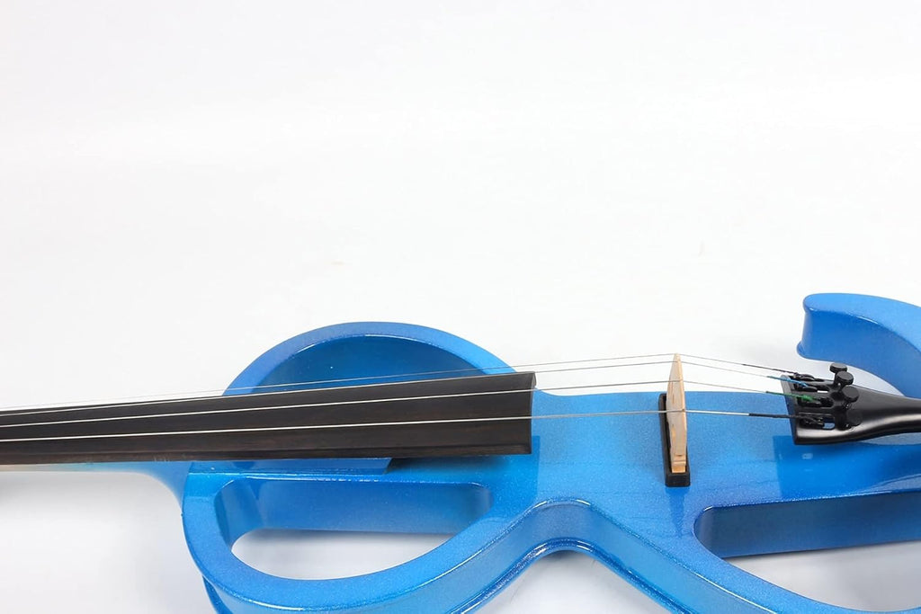 Cello Kit Violin Blue 4/4 Electric Silent Violin Hand-Made Case+Bow+Cable
