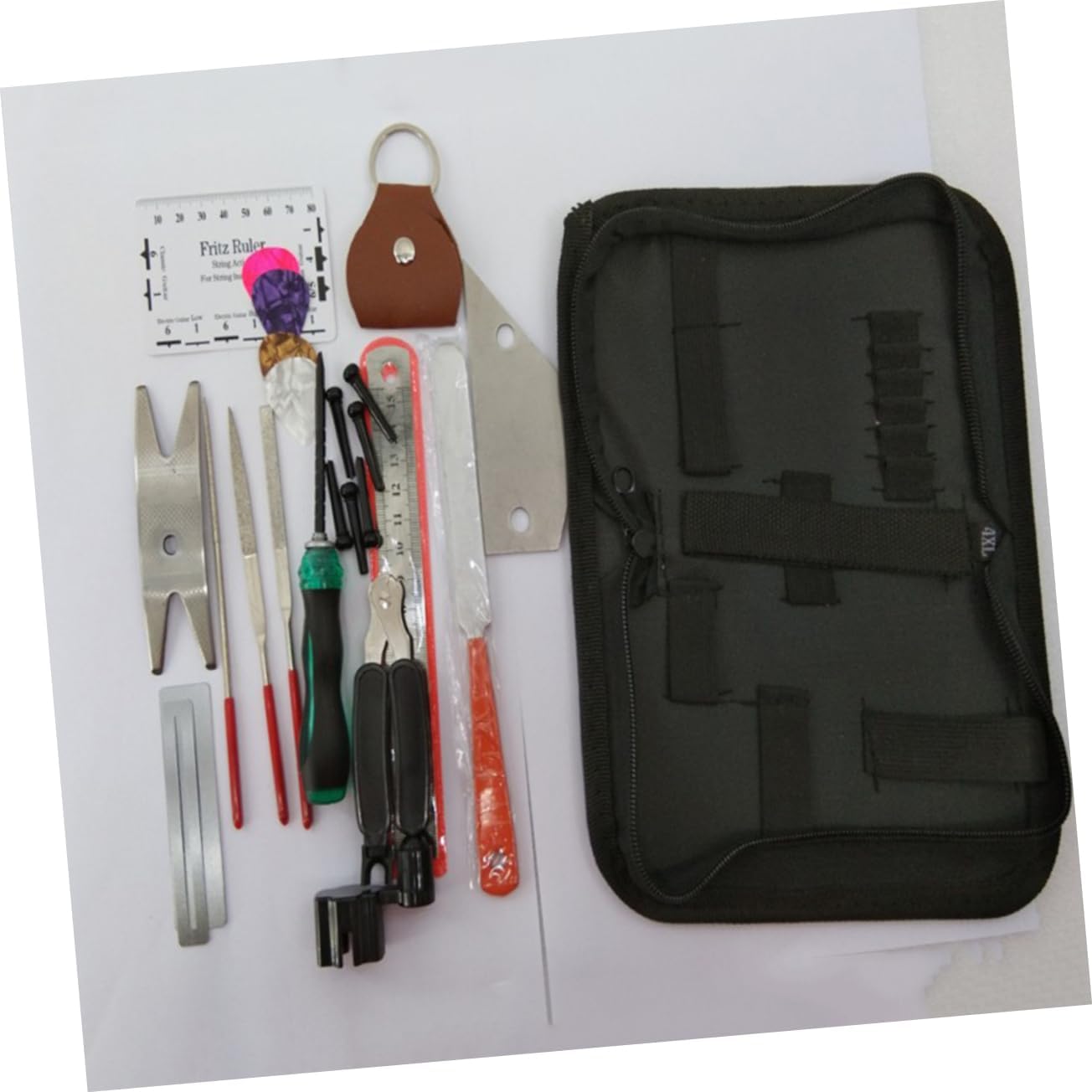 Abaodam Guitar Accessories Kit String Cutter Fret File Fingeraord Guard Action Ruler Guitar Frets Tool Set