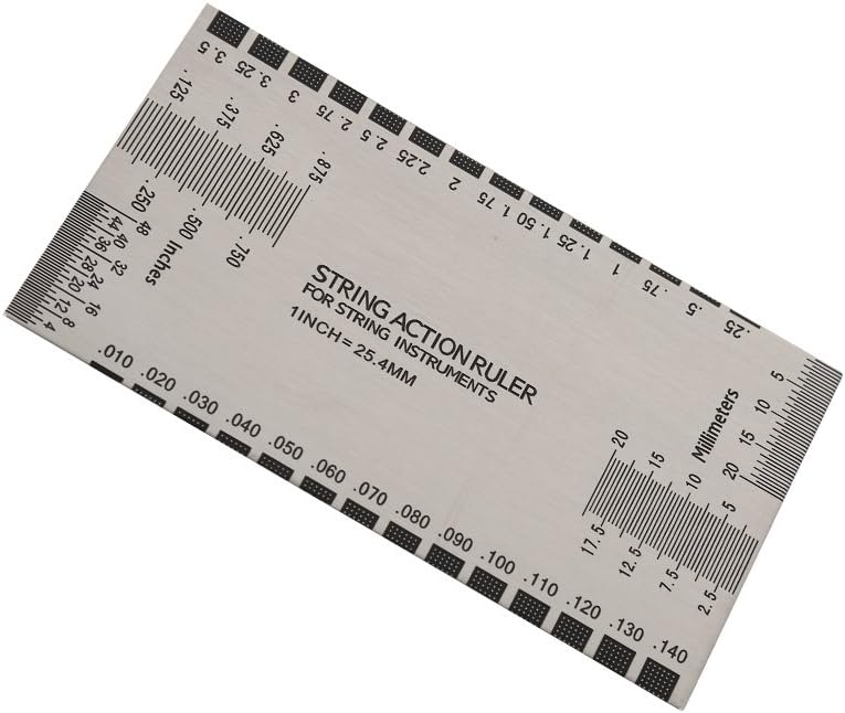 Bnineteenteam Guitar String Gauge Tool,Measurement Standard String Action Ruler Gauge with Fret Protectors Set for for Electric Guitar Acoustic Guitar Bass and Luthier Performance Accessory