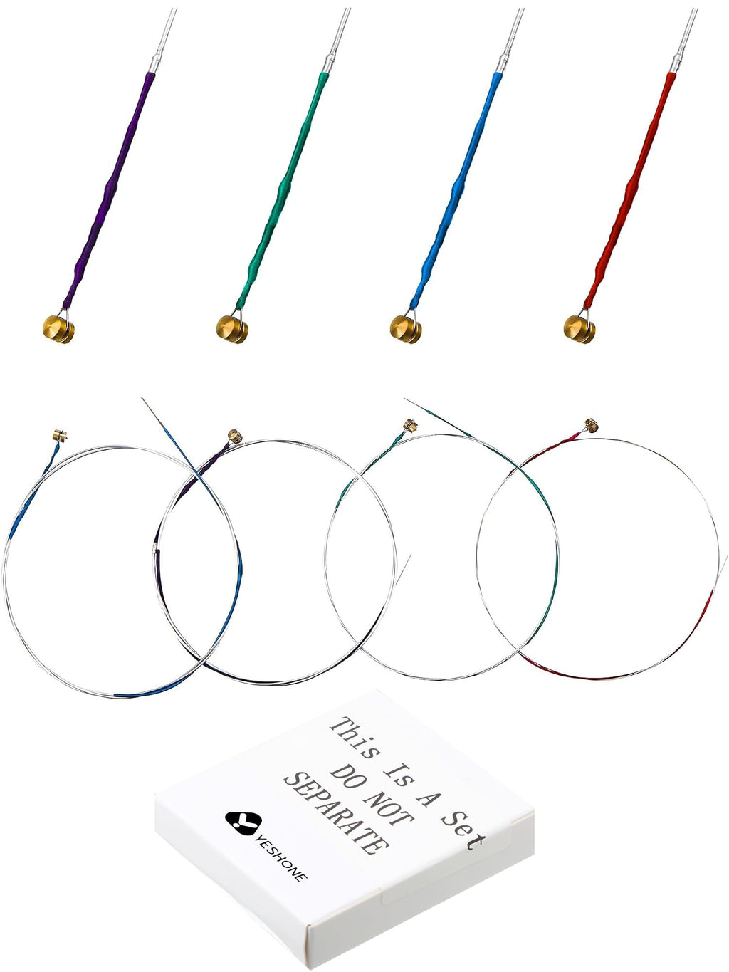 8 Pieces Violin Strings Universal Full Set (g-d-a-e) 4/4 Violin Universal Steel Core Fiddle Strings for Instruments 4/4 3/4 1/2 1/4 - Educator's Choice for Student