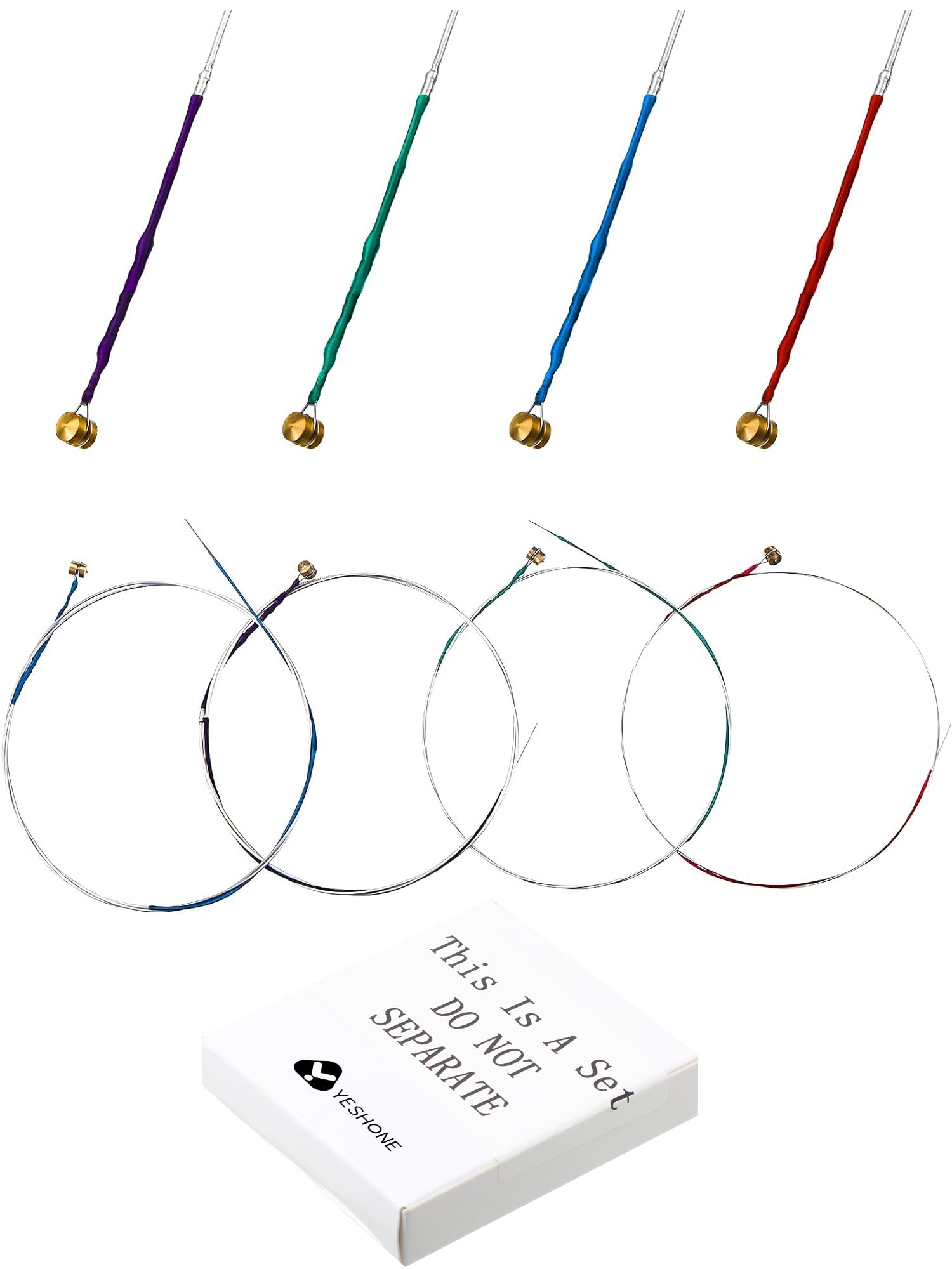 8 Pieces Violin Strings Universal Full Set (g-d-a-e) 4/4 Violin Universal Steel Core Fiddle Strings for Instruments 4/4 3/4 1/2 1/4 - Educator's Choice for Student