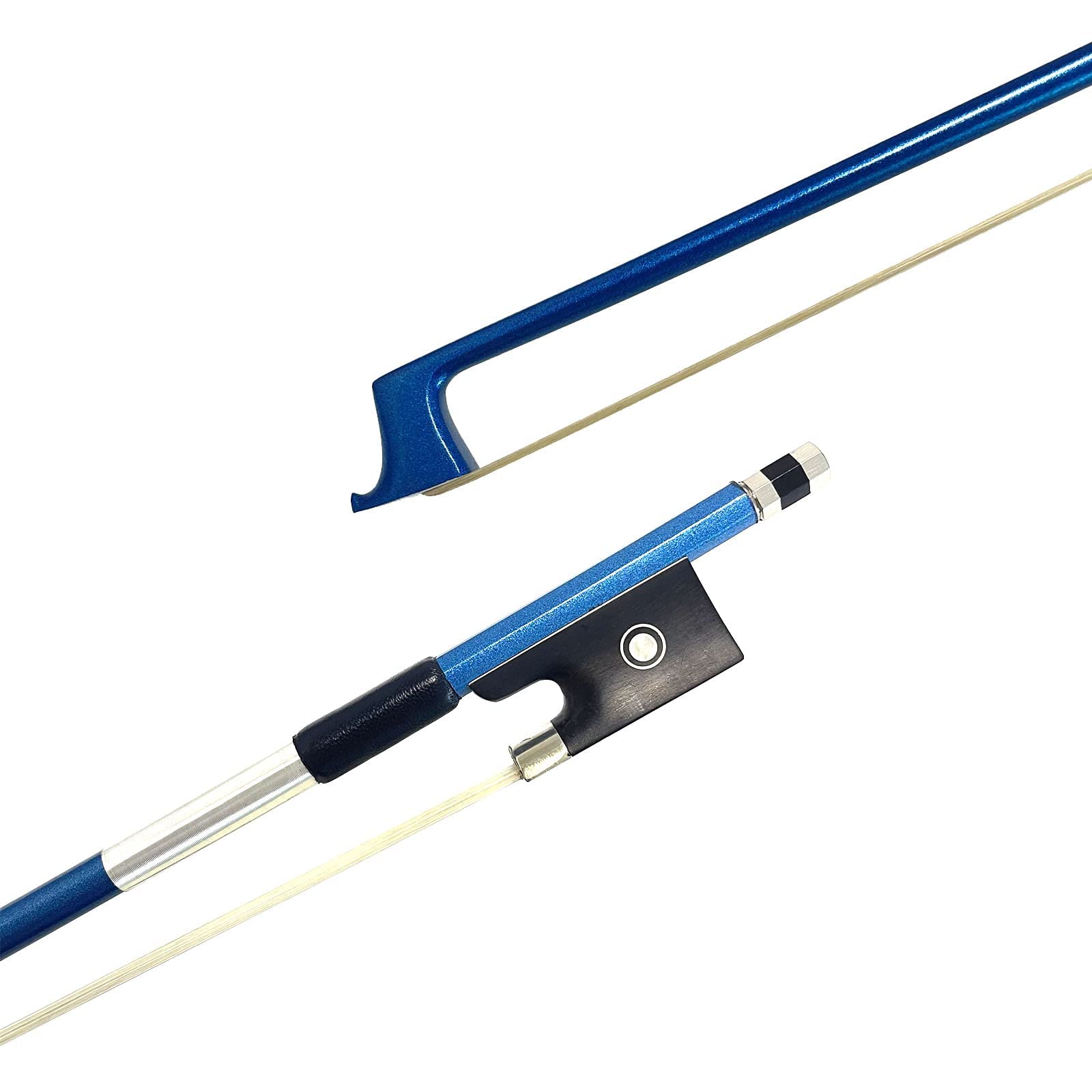 LIEKE Carbon Fiber Violin Bow 4/4 Full Size LightWeight Fiddle Bow (4/4 size, Black)