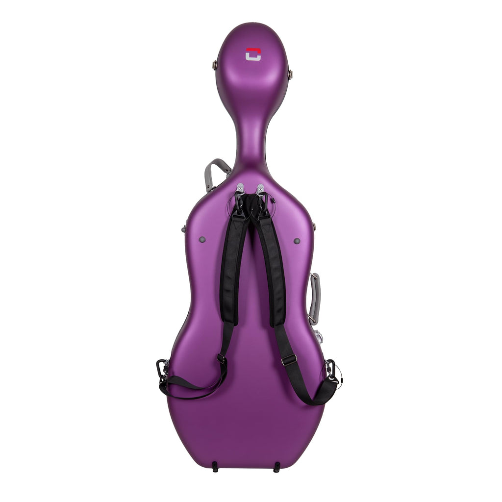 Crossrock Professional 4/4 Carbon Fiber Cello Case | 6lb Ultra-Light TSA Hardshell | Adjustable Magic Pads & Anti-Scratch Cover | Gloss Crimson Finish