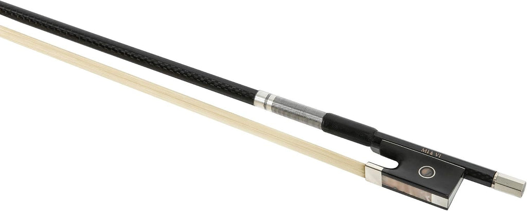 MI&VI NB-775 Professional Carbon Fiber Weave Violin Bow (Full Size 4/4) with Bow Case Included |Silver Winding Mount |Well Balanced |Perfect Weight | Mongolian Horse Hair - MIVI Music