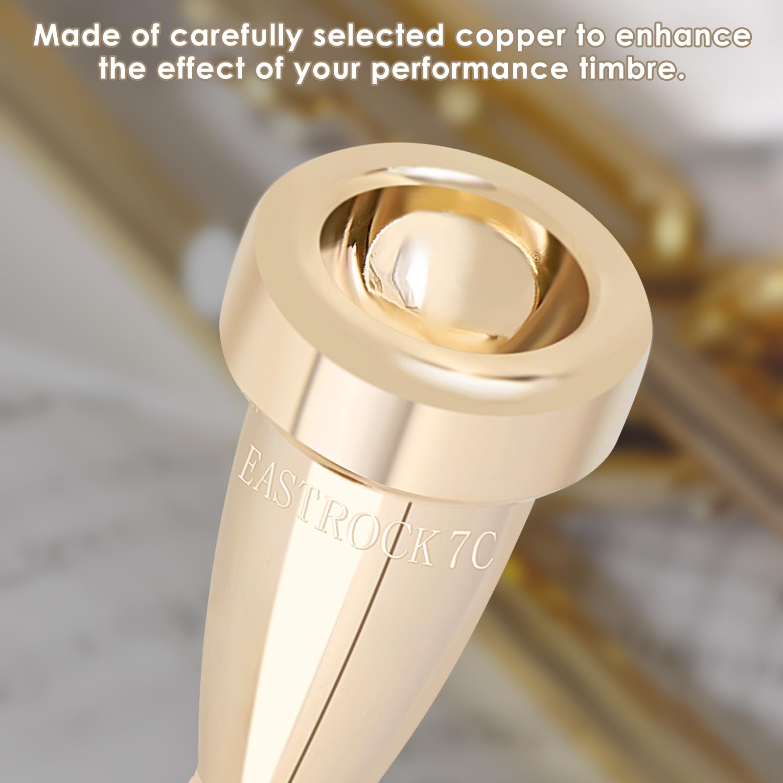 EASTROCK 7C Trumpet Mouthpiece Performance Type 7c Heavy Gold Vacuum Package Trumpet Instrument Accessories