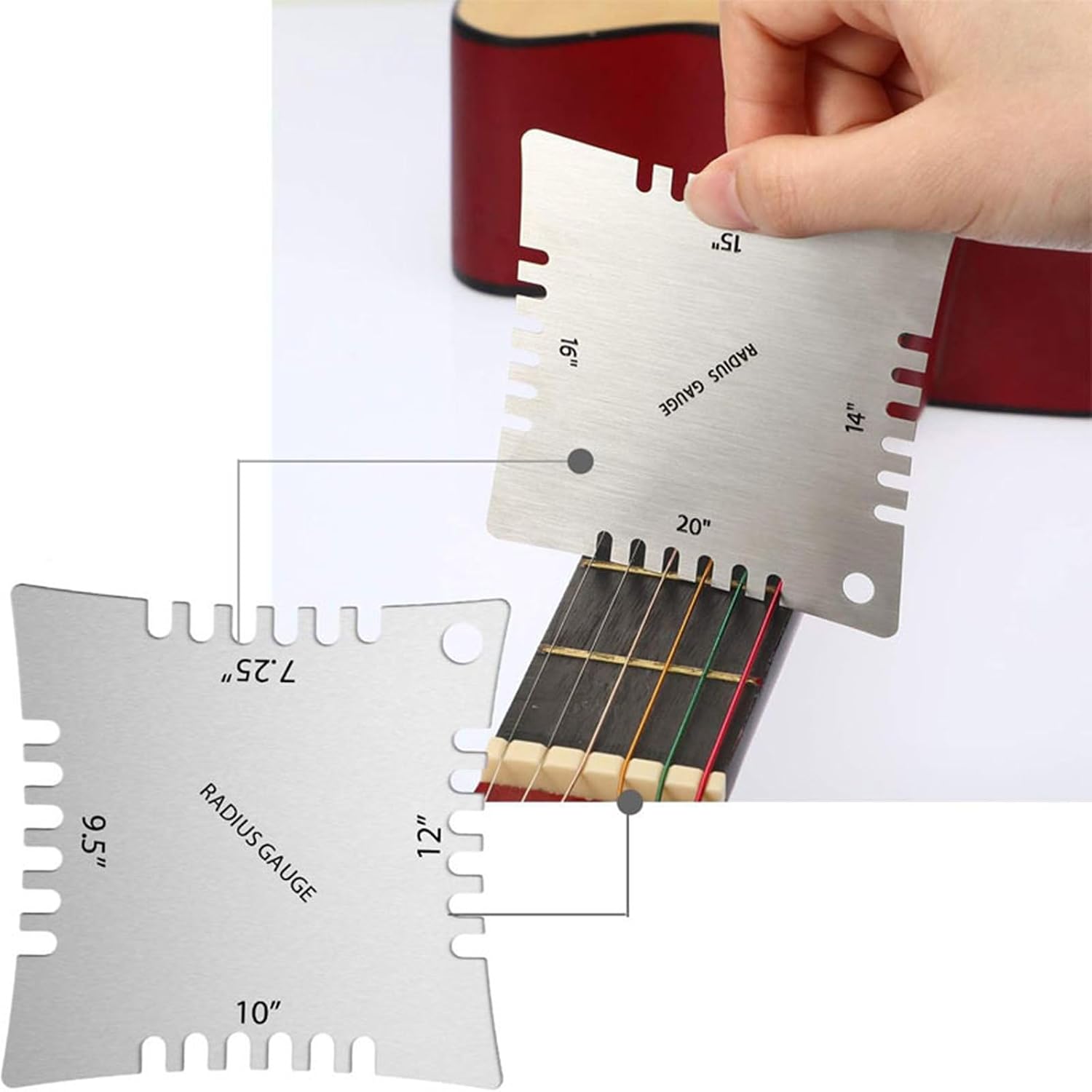 String Action Measuring Ruler for Guitars Bass Banjos Setup Tool Guitar String Gauge