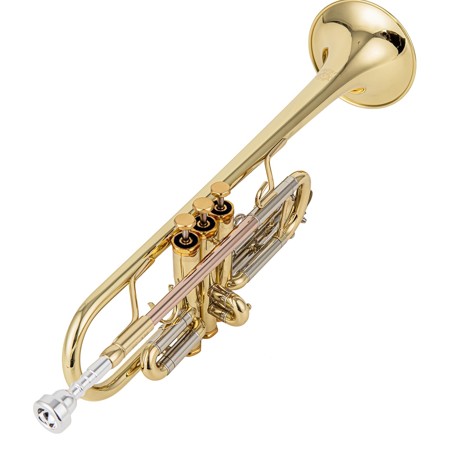 Bb trumpets red gold brass leadpipe mouthpipe advanced student professional trumpet Musical Instruments For Beginner Adults (710 gold brass)