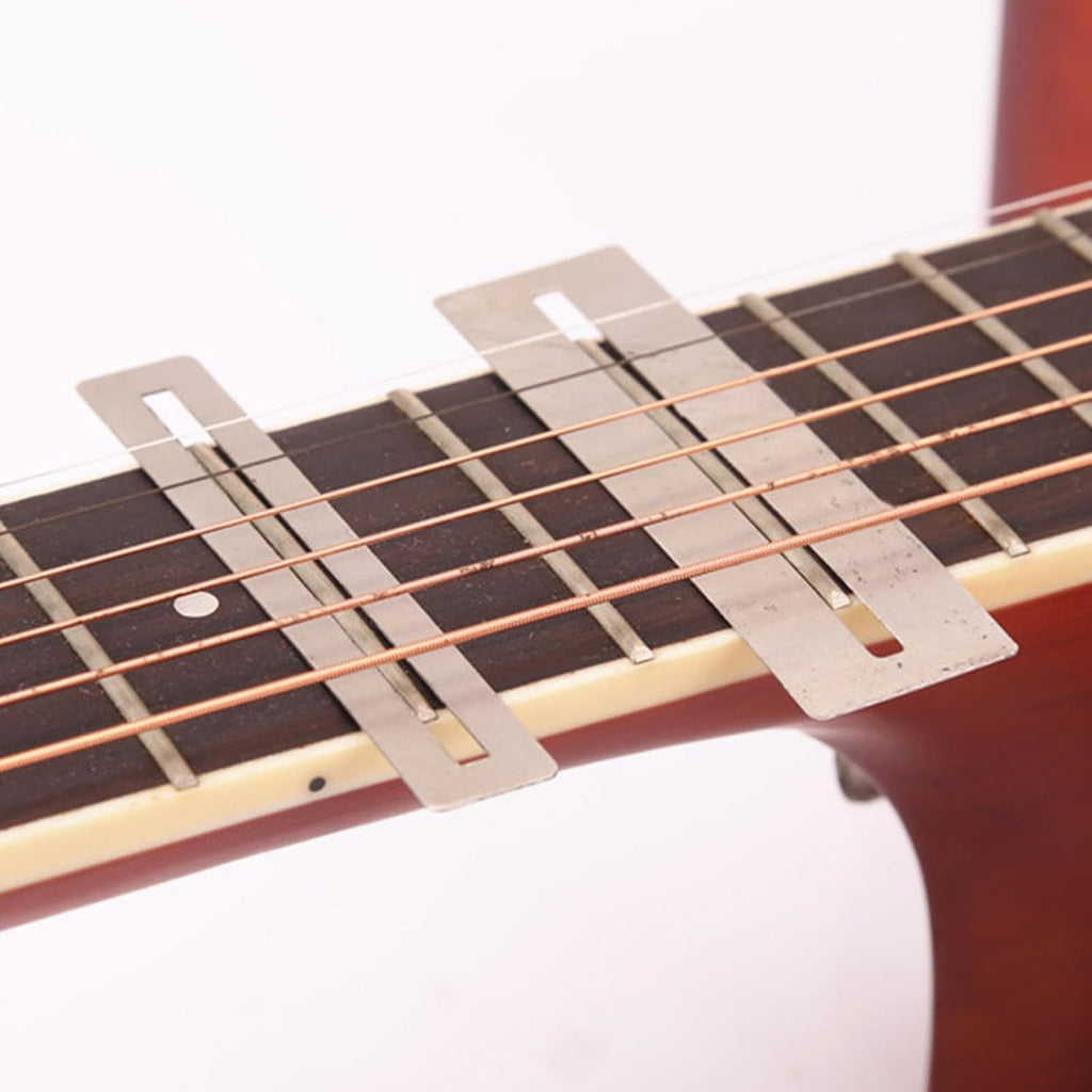 Guitar Luthier Tool Set,Including Fret Crowning File,Guitar Radius Gauge,String Action Ruler Gauge,Blades Feeler Gauge,Needle File,Fingerboard Guards for Guitar and Bass Setup