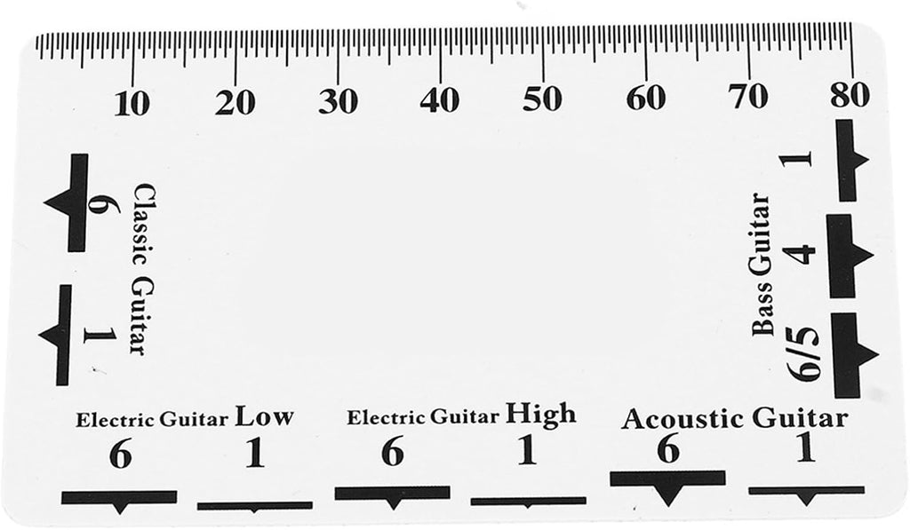 Guitar Ruler Set with String Action Gauge, Stainless Steel Neck Notched Straight Edge, 2-Piece Kit for Musicians