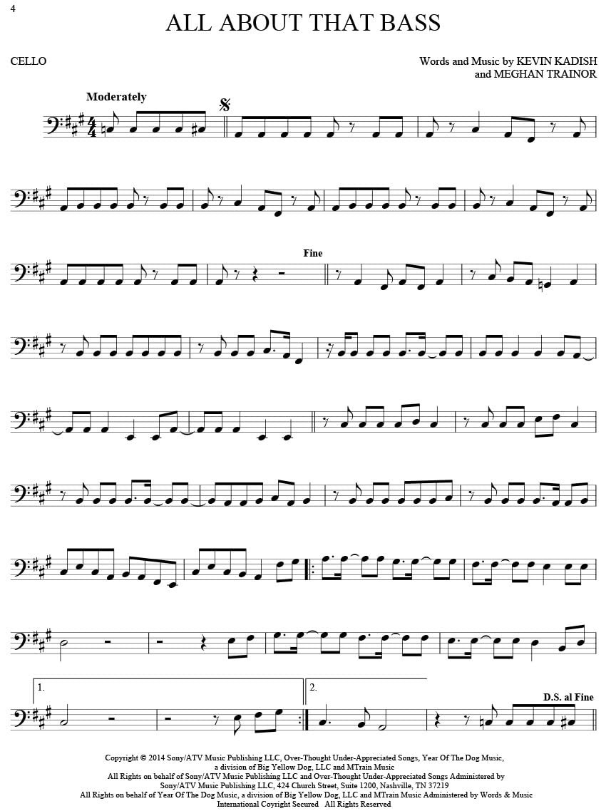 101 Hit Songs for Cello – Sheet Music Songbook | Solo Instrumental Folio for All Levels | Includes All of Me, Clocks, Shake It Off, Uptown Funk, Rolling in the Deep and More