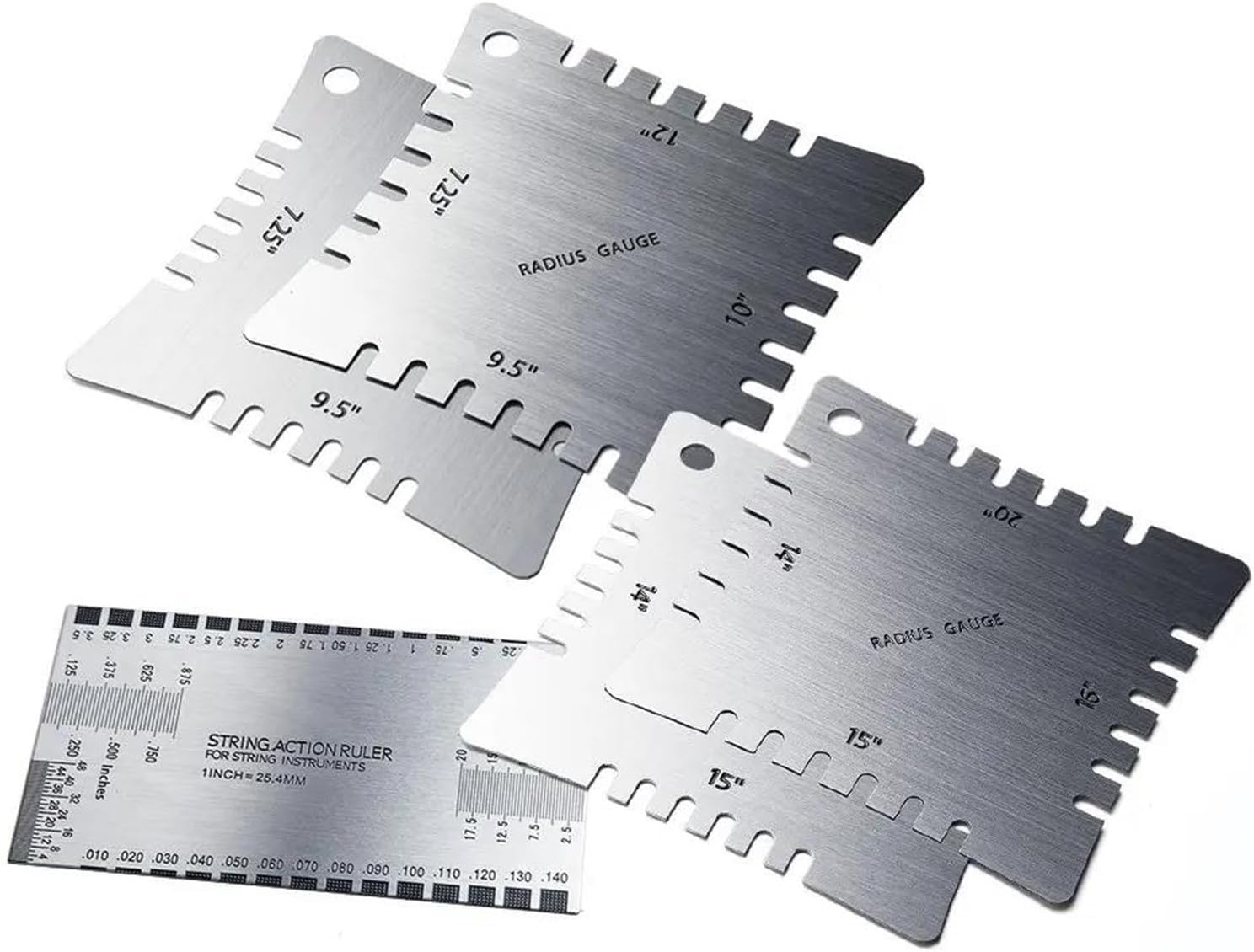 Guitar Repairing Tools Guitar String Action Stainless Steel Ruler Gauge Repairing Tool For Guitar Ukulele Bass PVC Gauge Neck Ruler