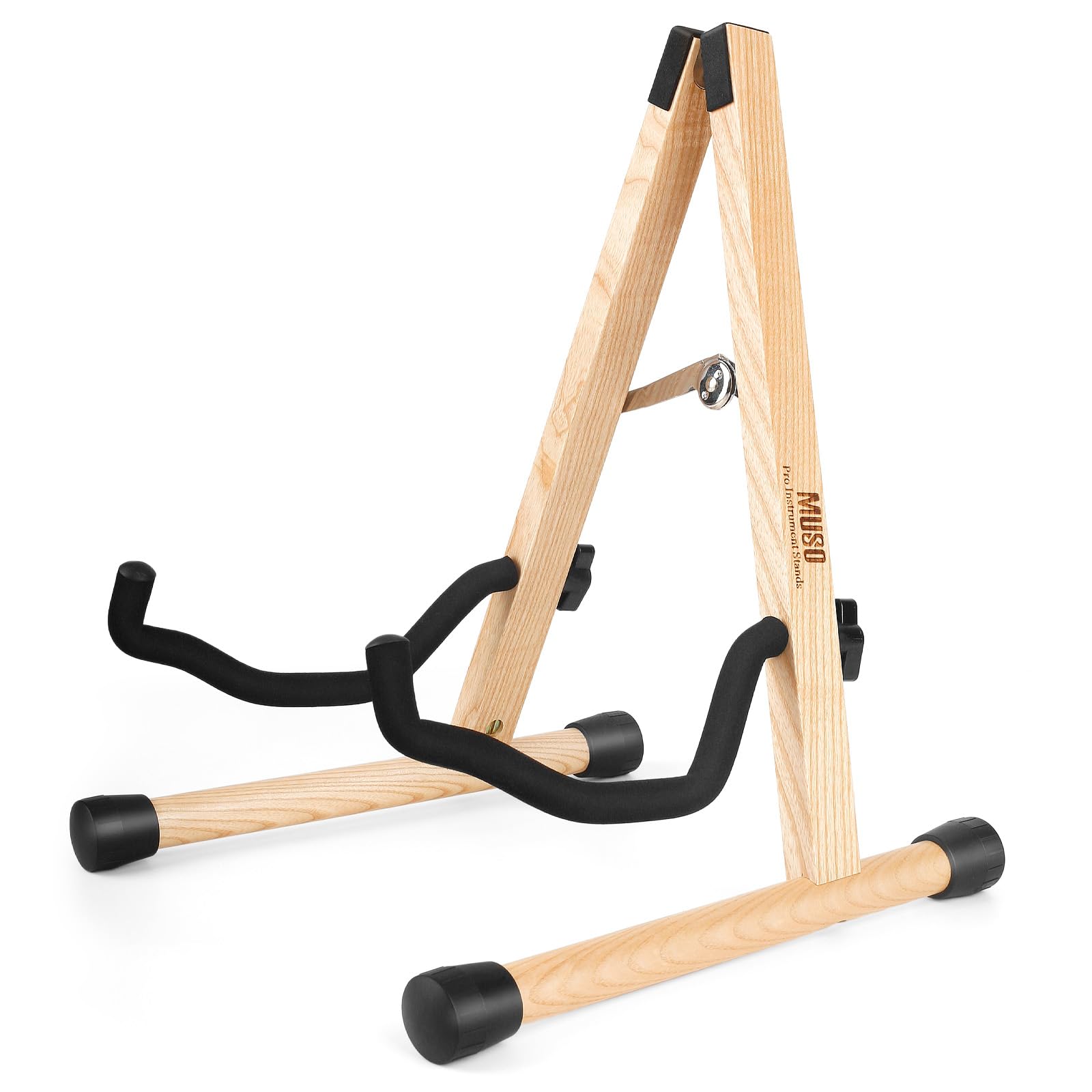 MUSO Cello Stand with Bow Holder,A-Frame Floor Stand with Padded Foam, Handcrafted Cello Rack Fits 1/2, 3/4, 7/8, 4/4 Full-Size and Guitar, Instrument Holder for Home and Studio Display