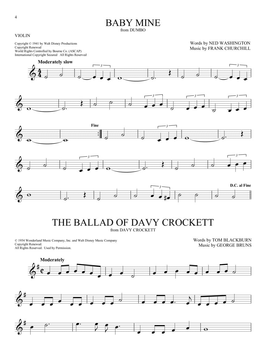 101 Disney Songs for Violin | Easy to Intermediate Sheet Music and Songbook for Kids and Adults | Disney Movie Soundtracks and Classics for Solo |Fun Music Book for Learning Practice and Performance