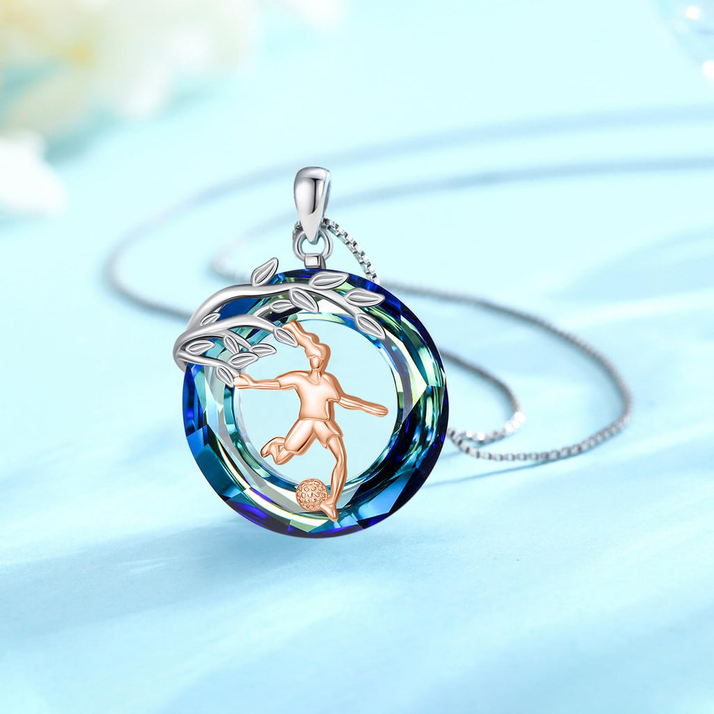 Sport/Music Necklace for Women 925 Sterling Silver Crystal Pendant Tree of Life Jewelry Gifts for Sport Players