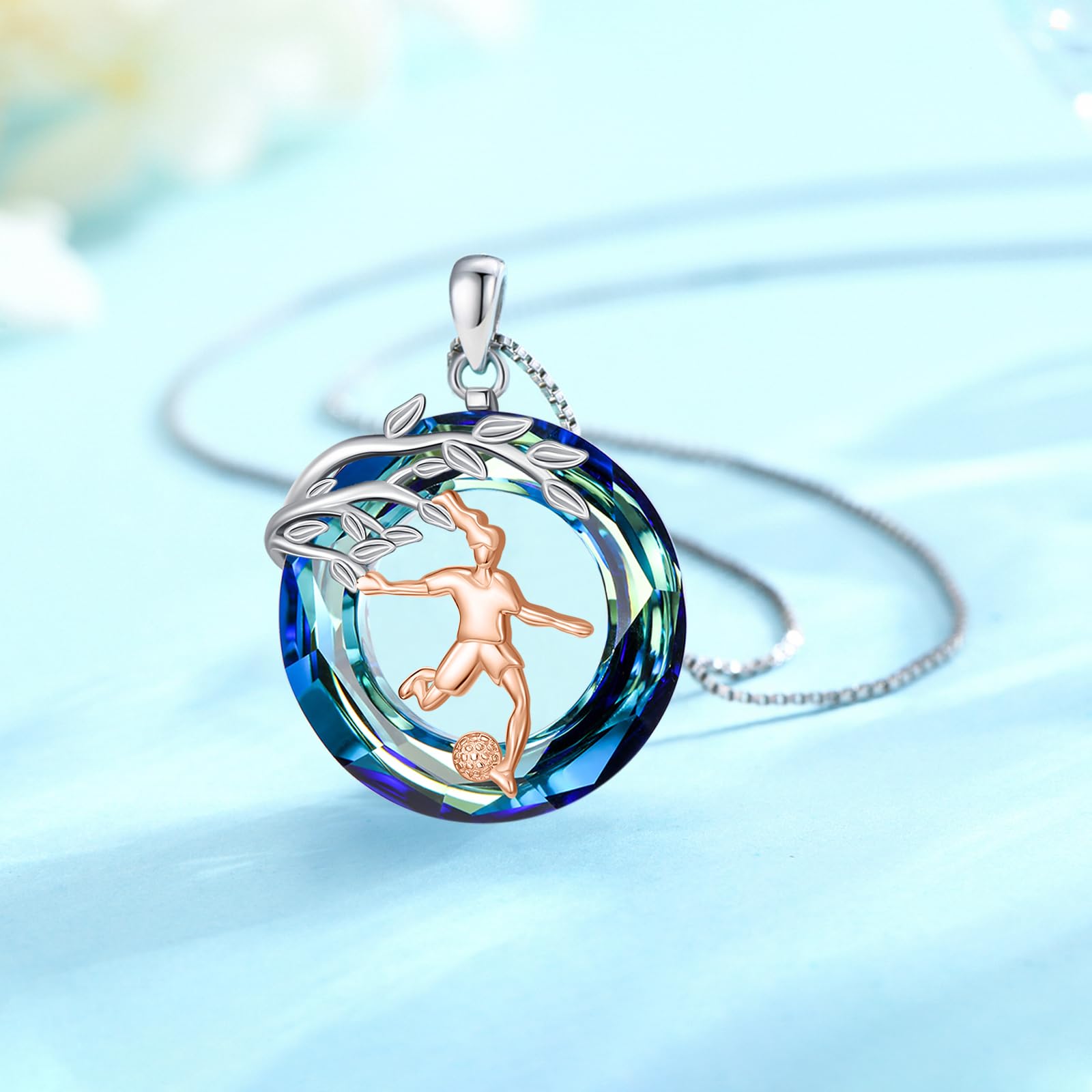 Sport/Music Necklace for Women 925 Sterling Silver Crystal Pendant Tree of Life Jewelry Gifts for Sport Players