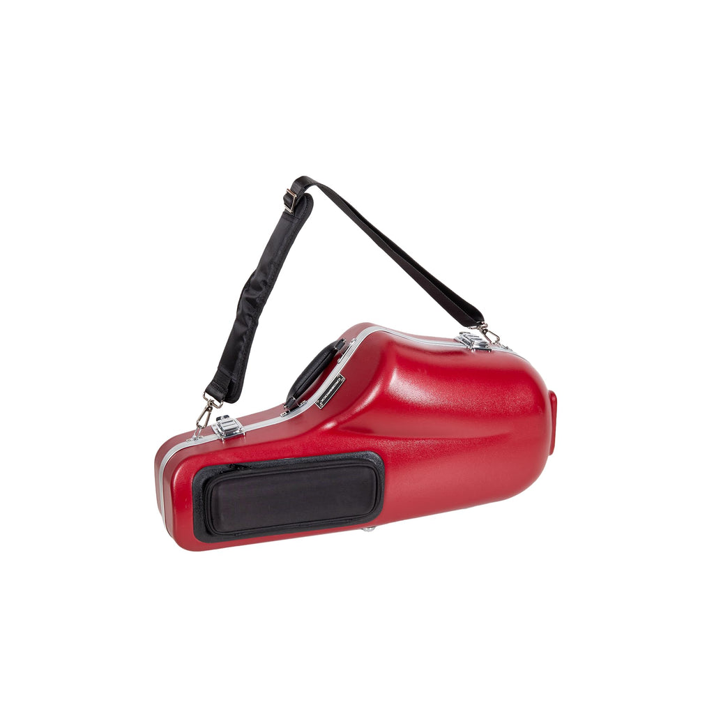 Crossrock ABS Trumpet Case for Bb Horn | Red Finish, Black Velvet Interior, Security Lock, Metal Feet & Detachable Strap