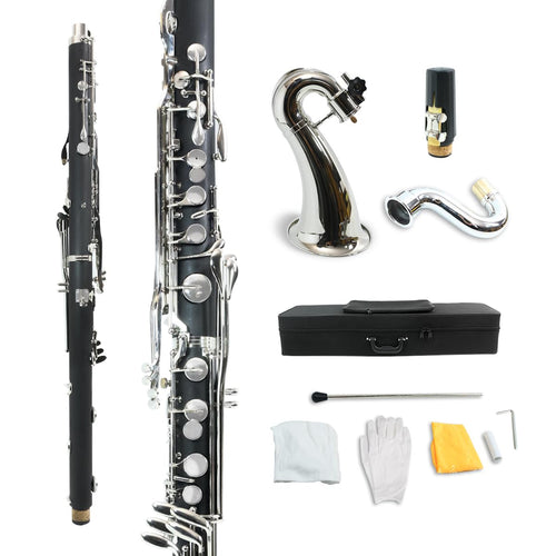 Bass Clarinet Low E | Nickel-Plated Keys, Rich Sound & Durable Hard Rubber Body - Includes Starter Accessories
