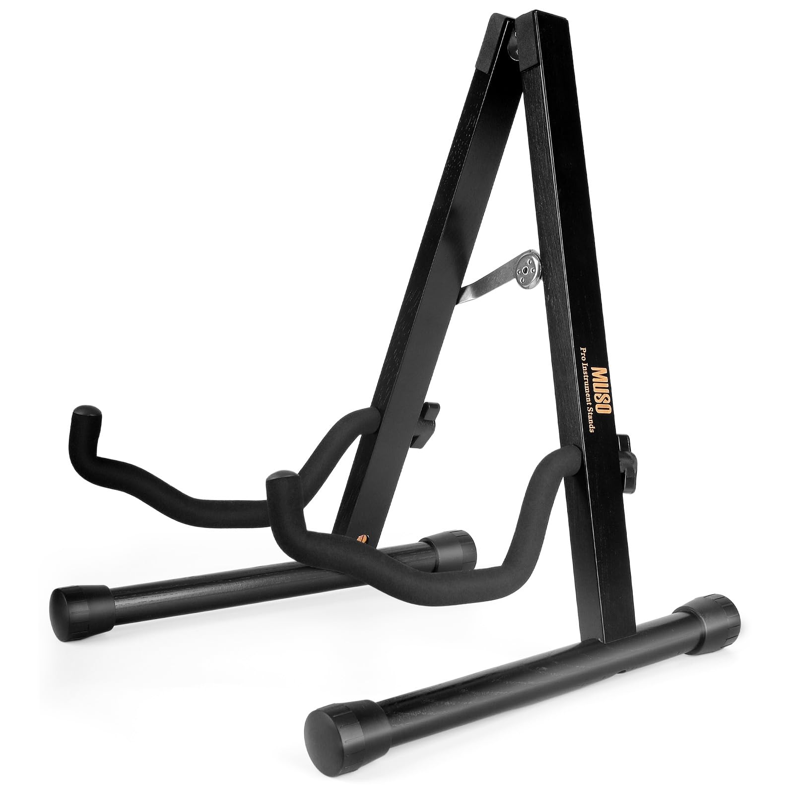 MUSO Cello Stand with Bow Holder,A-Frame Floor Stand with Padded Foam, Handcrafted Cello Rack Fits 1/2, 3/4, 7/8, 4/4 Full-Size and Guitar, Instrument Holder for Home and Studio Display