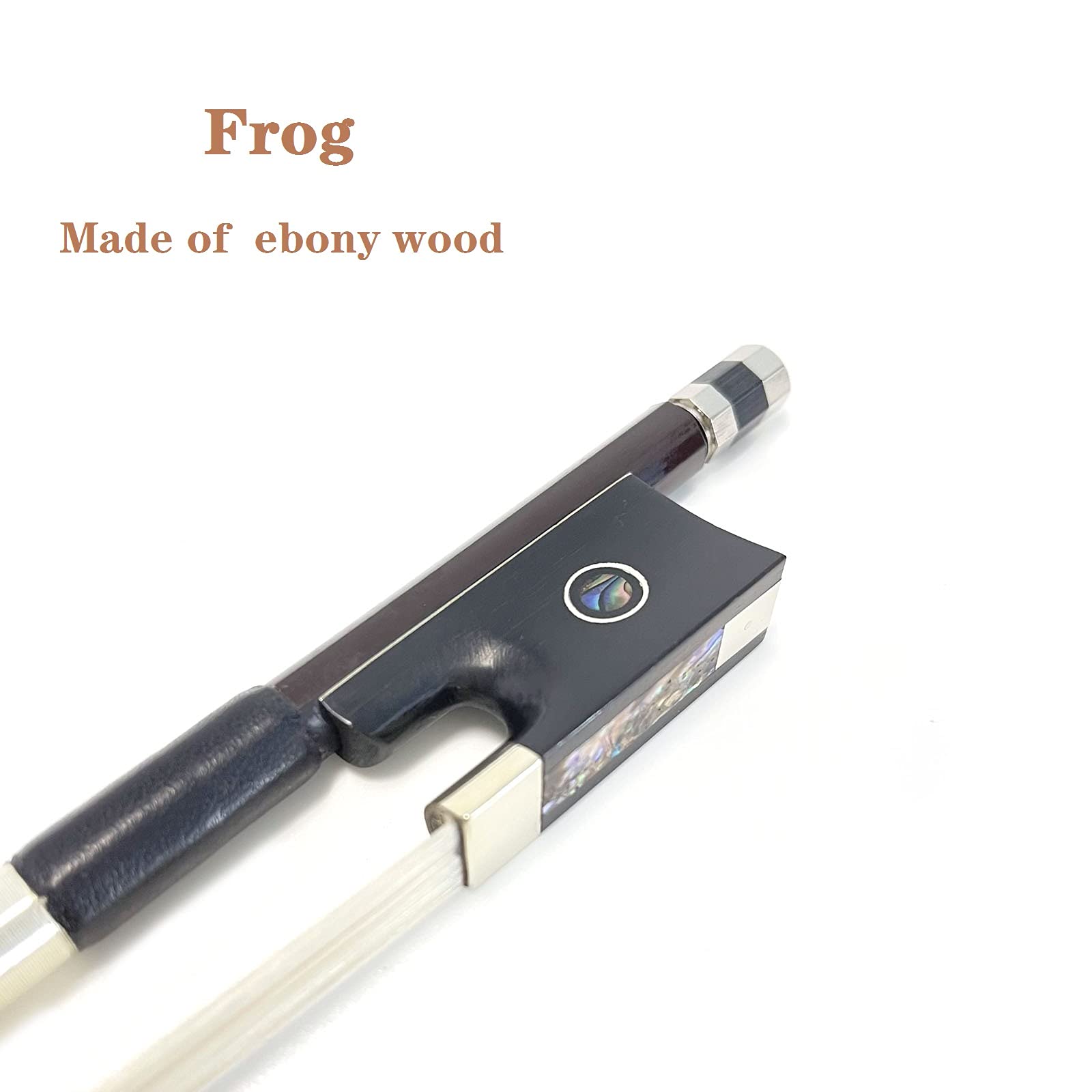 LIEKE Carbon Fiber Violin Bow 4/4 Full Size LightWeight Fiddle Bow (4/4 size, Black)