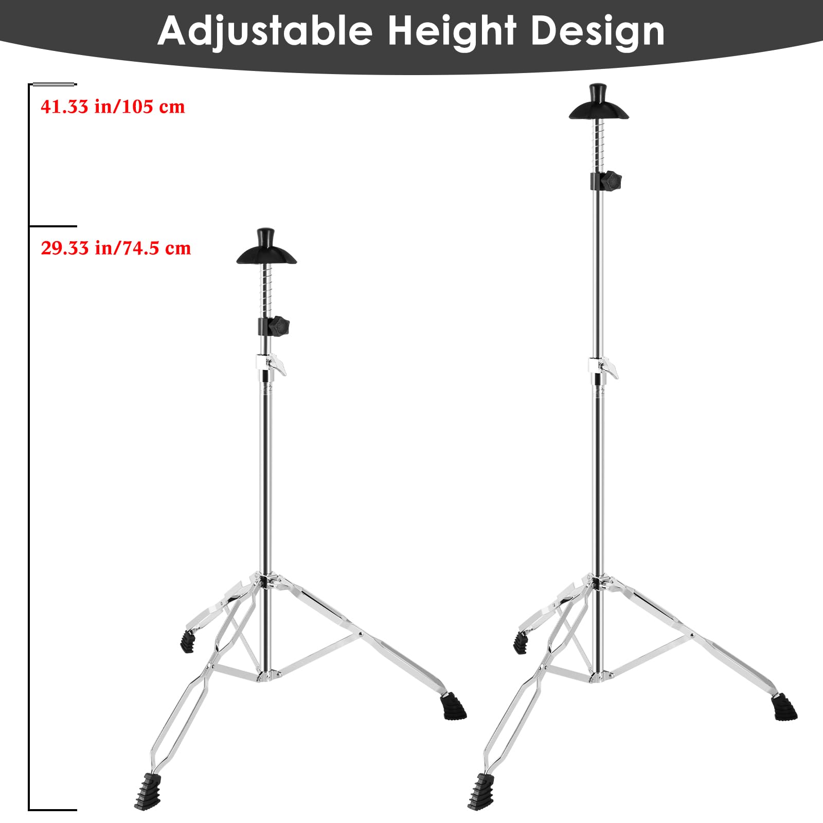 EASTROCK Trombone Stand, Retractable Height Adjustment, Triangular Stable Construction for Standard-sized Trombone