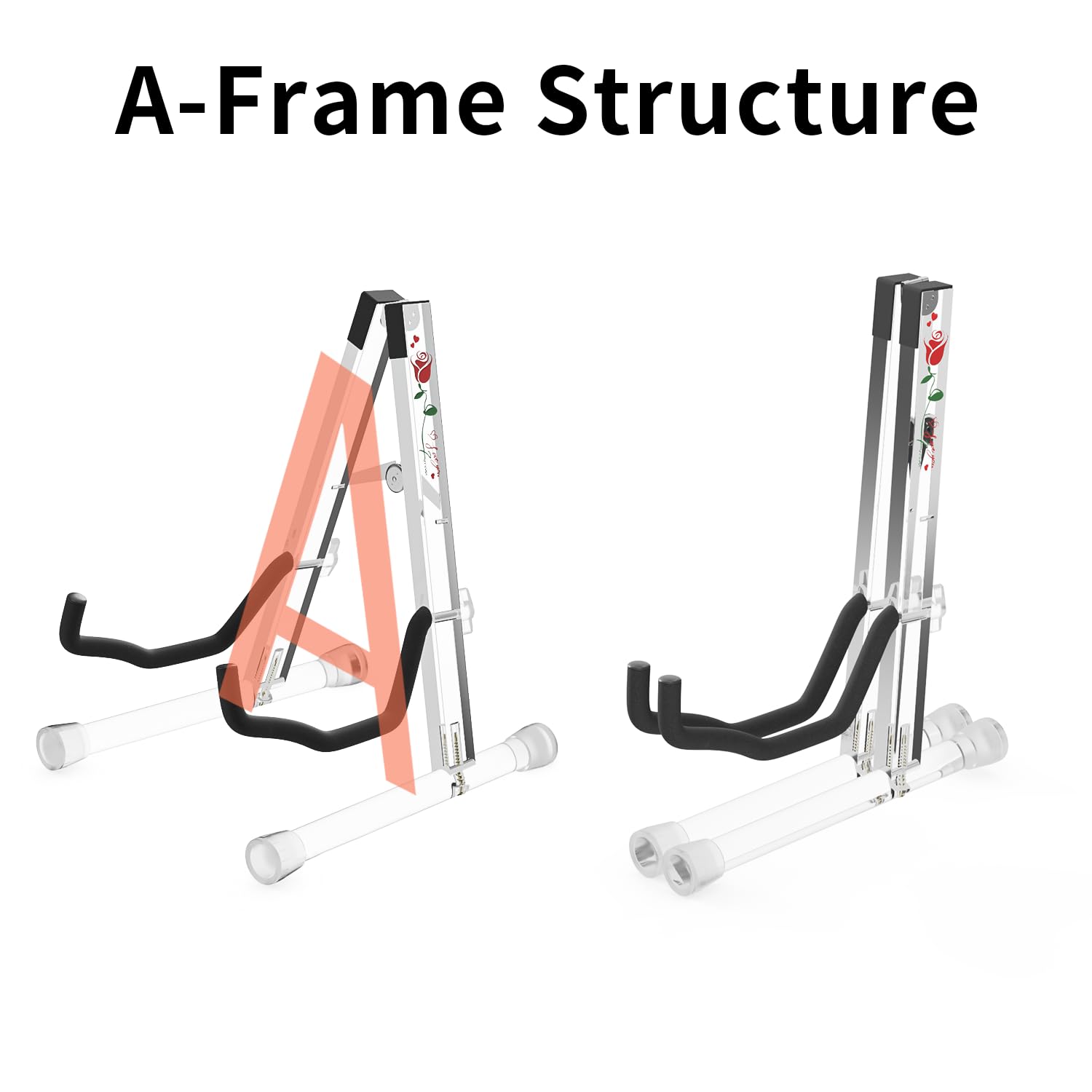 DIDA Guitar Stand, Acrylic Transparent Guitar Stand for Acoustic Guitar, Electric Guitar, Cello, Guitar Holder, Single Guitar Stand, Guitar Accessories (Merry Christmas, Electric Guitar/Cello/Bass)