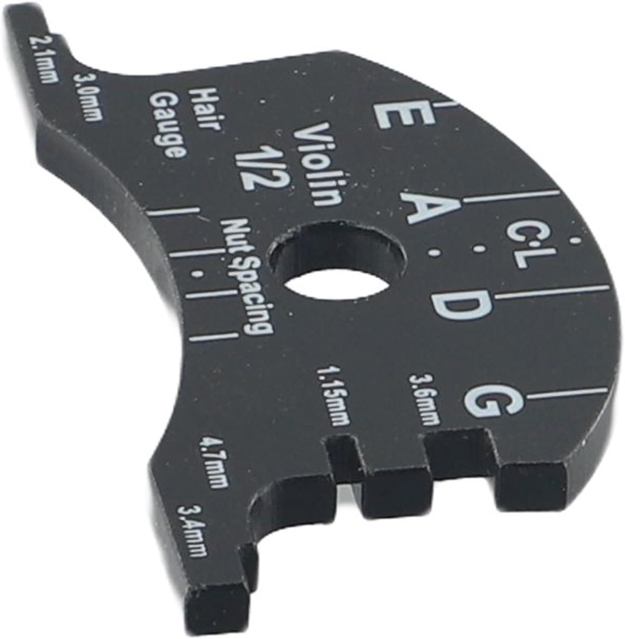 Violin For Bridge Template For Violin Cello Double Bass Multifunctional Luthier Tool For String Height Chord Distance Measurement And Repair Full Size Plastic Gauge Black(Violin 1/2)