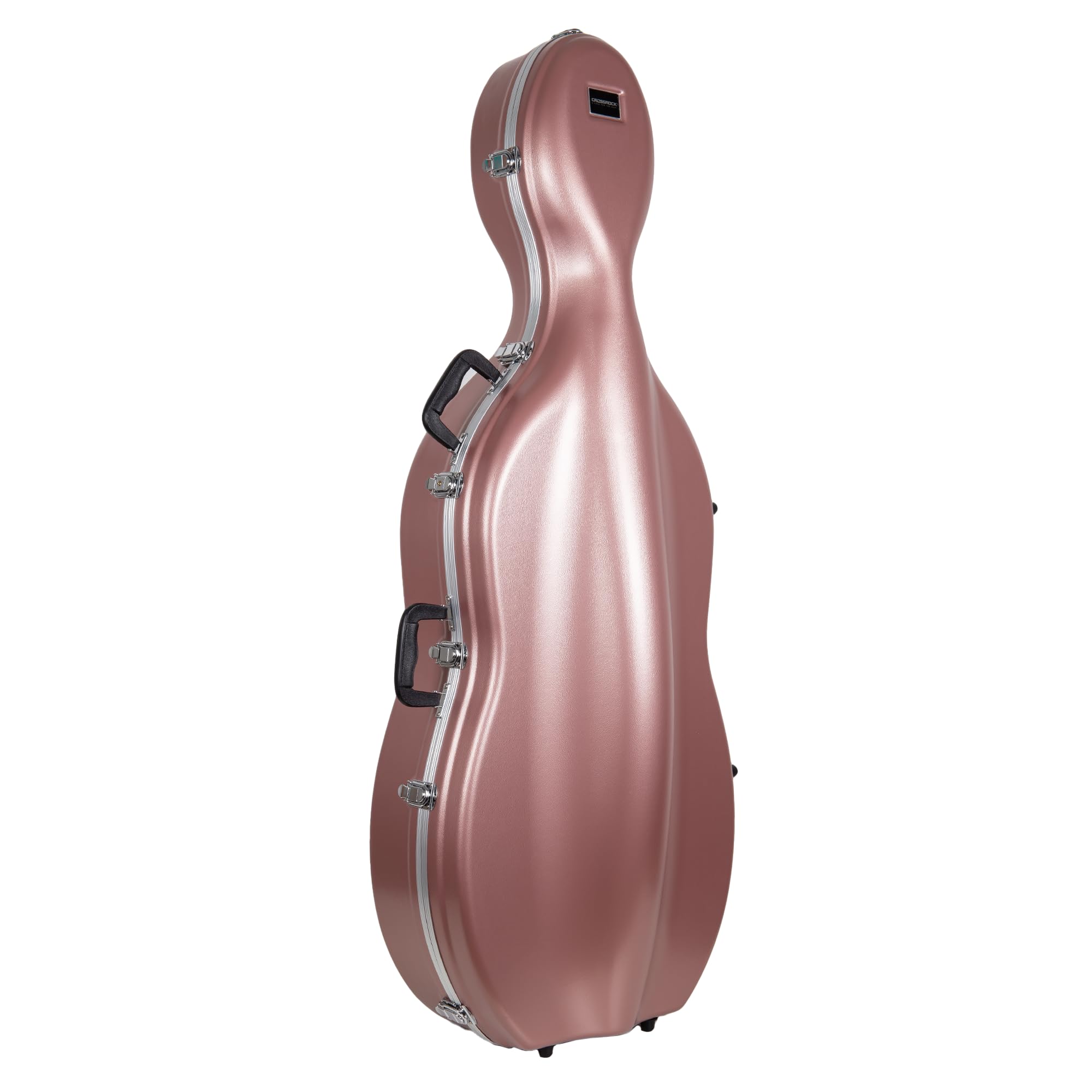 Crossrock ABS Cello Case for 4/4 & 3/4 Size | Wine Red Velvet Interior, Molded Hardshell with Wheels, Lock, Dual Bow Holders & Backpack Straps-Dark Red (CRA862CEFDR)
