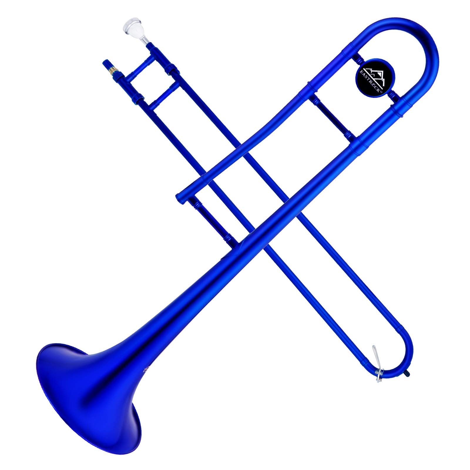EASTROCK Bb Tenor Slide Trombone, B Flat Brass Plated Trombone Instrument for Beginners Students with Hard Case, with Mouthpiece, White Gloves (12.5mm/200 mm), Golden