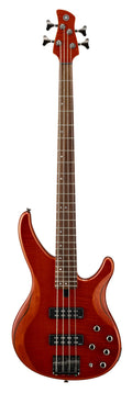 Yamaha TRBX604 4-String Flamed Maple Bass Guitar, Indigo Blue