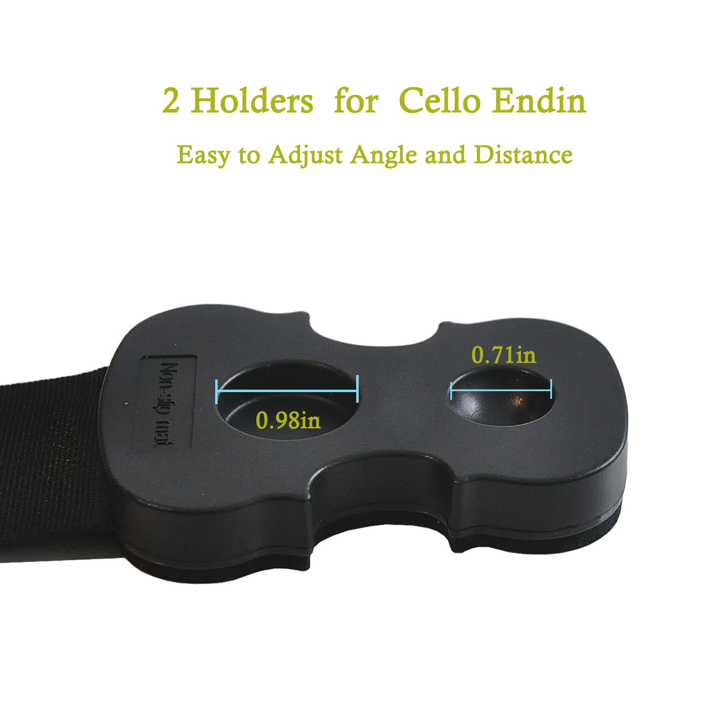 Cello Endpin Stopper Strap Anchor Rest Non-Slip with 2 Holes Adjustable Chair Strap Thick Sponge Padding for Cello Playing or Practice (Black)