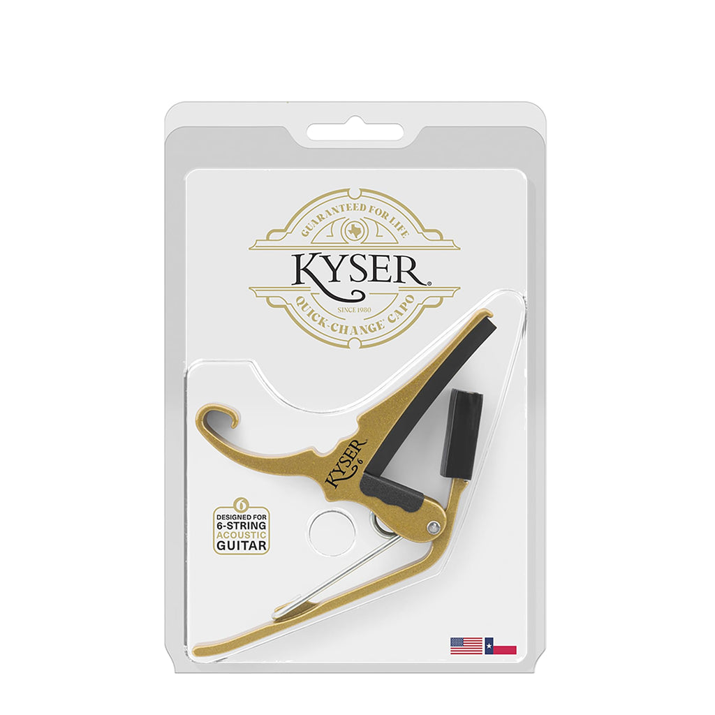 Kyser Quick-Change Guitar Capo for 6-string acoustic guitars, Black, KG6BA