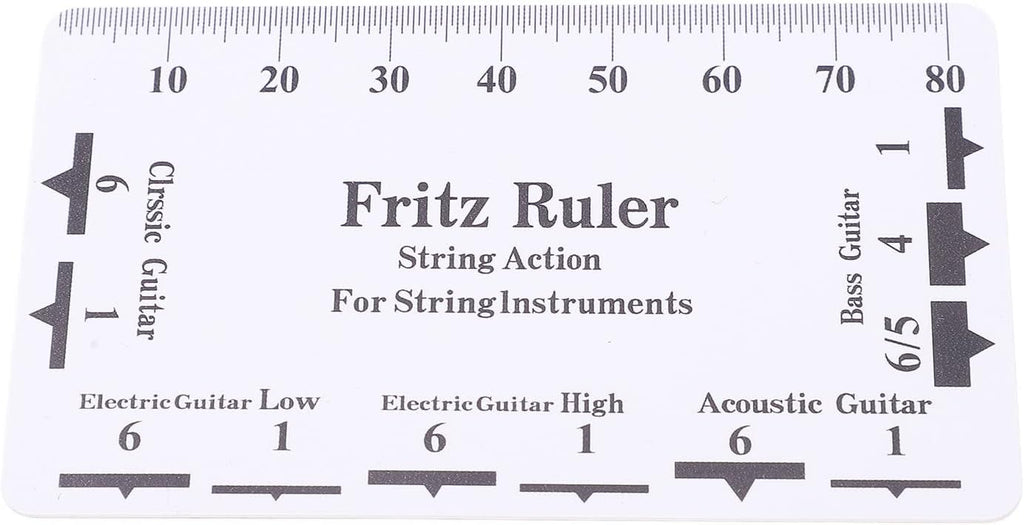 Drfeify String Action Gauge, Plastic, Setup Tool | Accurate Scale Measurement, Measures Saddle Nut, For Guitar Bass Ukulele, Luthier Setup Tool