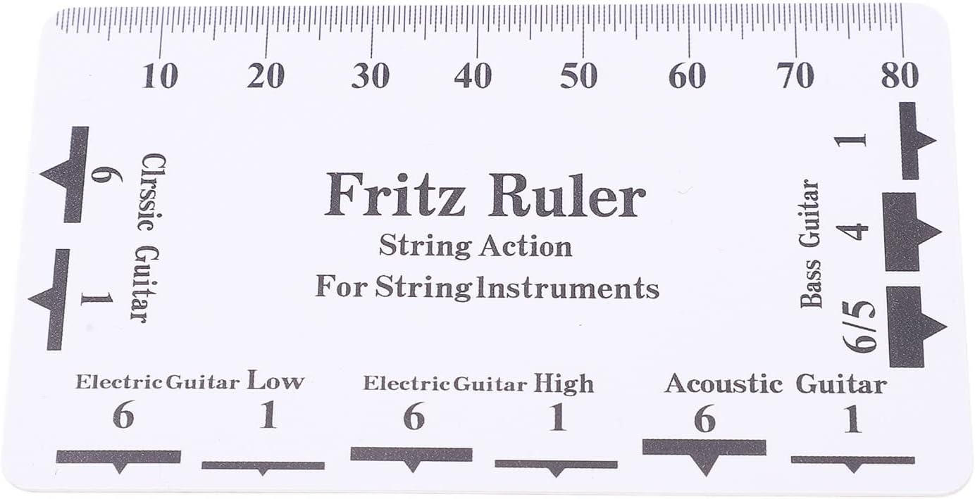 Drfeify String Action Gauge, Plastic, Setup Tool | Accurate Scale Measurement, Measures Saddle Nut, For Guitar Bass Ukulele, Luthier Setup Tool
