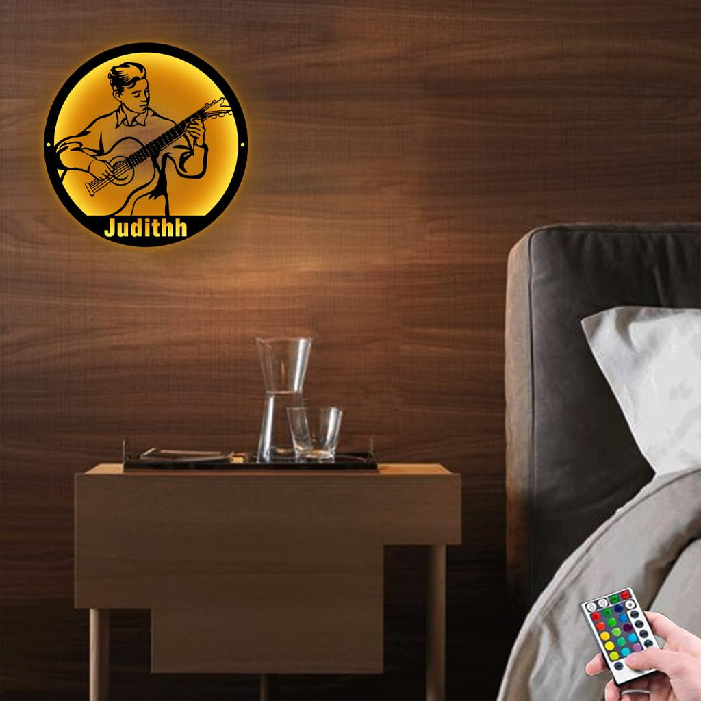Personalzied Guitarist Name Wall Sign LED Lights Custom Cello Wall Art Music Neon Sign Electric Guitar Night Light Rock DJ LED Lamp Music Studio Plaque Musical Shed Name Plaque for Teacher