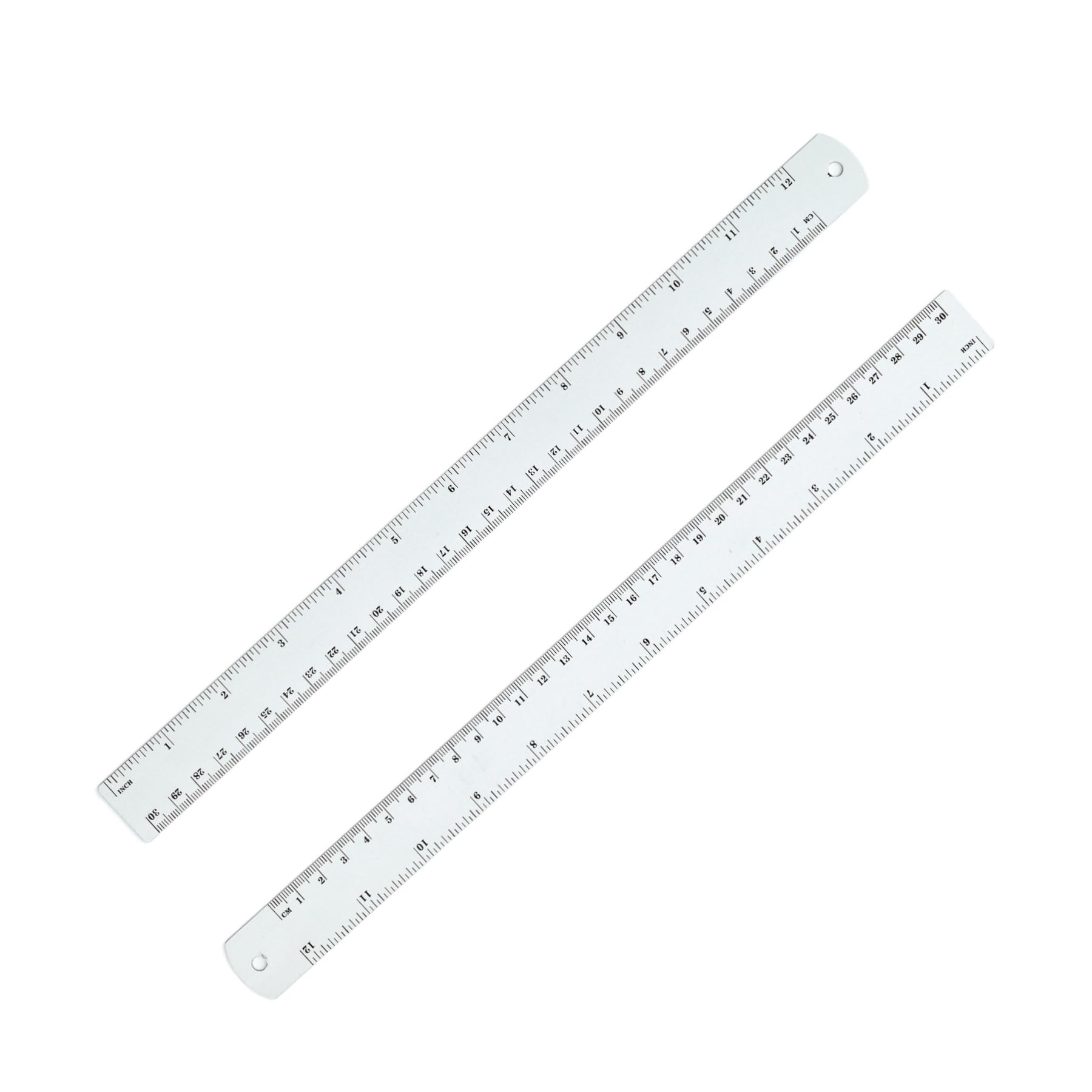 Lakei Stainless Steel Ruler 2-Pack, 6", 12", (15cm,30cm) Dual Scale Ruler | Stainless Steel Ruler Set, Metric Precision Measuring Drawing Ruler, for Drawing, Home, Office and Engineering Use