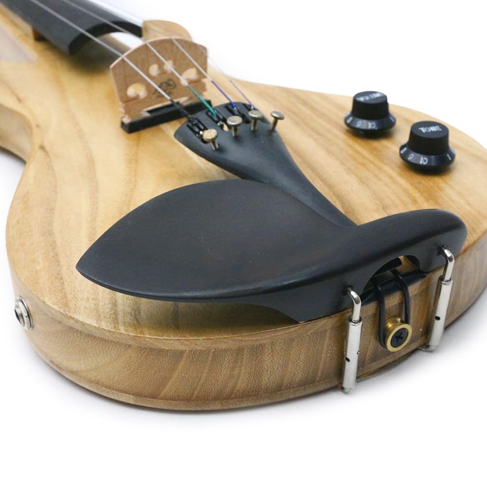 Vetimobato 16 Inch Electric Viola Set Full Size 5-String Solid Wood Practice Viola Kit with Ebony Fingerboard Include Hard Case Brazilwood Bow AUX Cable for Beginners & Adults (5 String Viola Bown)