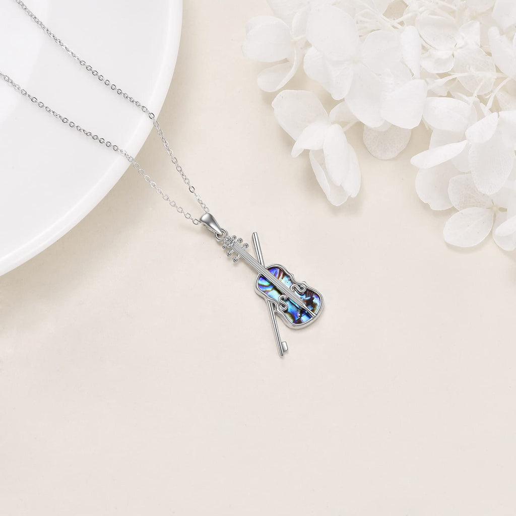 YAFEINI Violinist Cellist Gifts for Her 925 Sterling Silver Cello Violin Pendant Necklace Music Jewelry for Women Birthday Christmas Gifts
