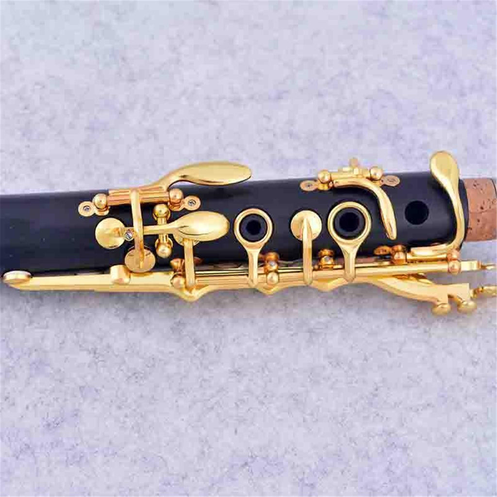 Clarinet Bb Wood Ebony Gold Plated 17 Keys Musical Instrument Clarinet Instrument(3)
