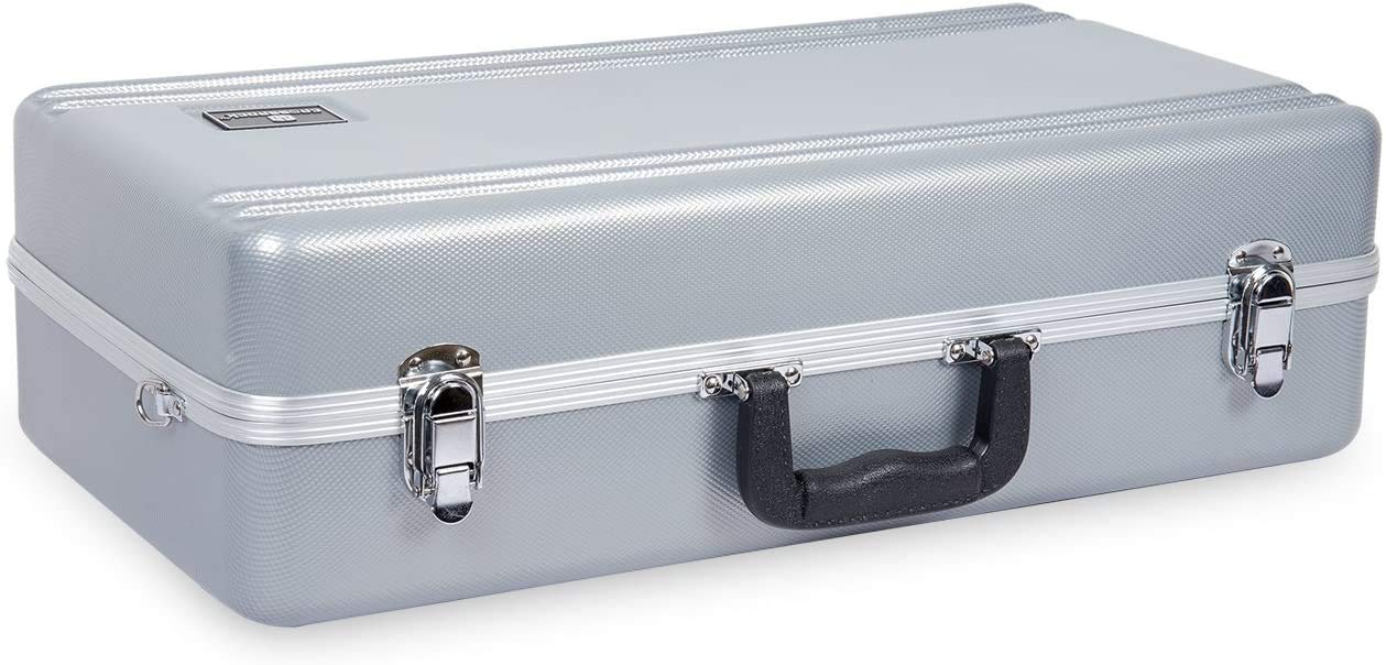 Crossrock Trumpet Case for Bb Horn | Textured Blue Finish with Velvet Interior, Security Lock, Metal Feet & Detachable Strap (CRA861TRBL)