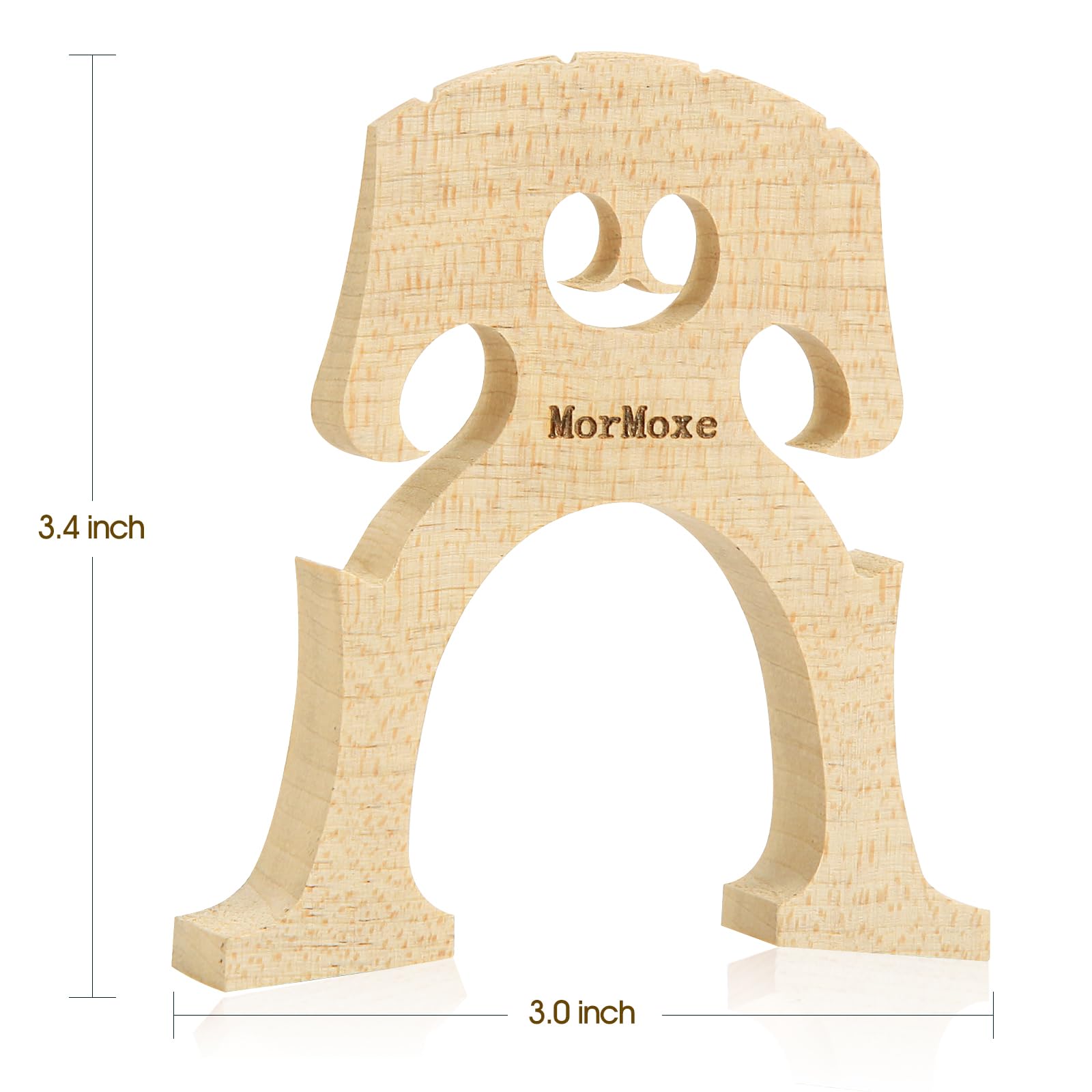 Cello Bridge 4/4 Size - Hand-Carved Maple, Direct Fit, Fully Adjusted - Expertly Handcrafted & Polished for Perfect Fit - Easy Installation - Replacement Accessory for Cello Parts