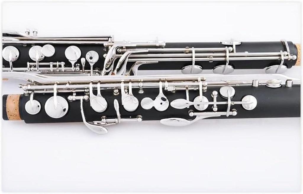 Bb Bass Clarinet Silver Plated Keys Bakelite Clarinet with Case, Copper Hoop & Bell Mouth – Student/Intermediate Woodwind Instrument