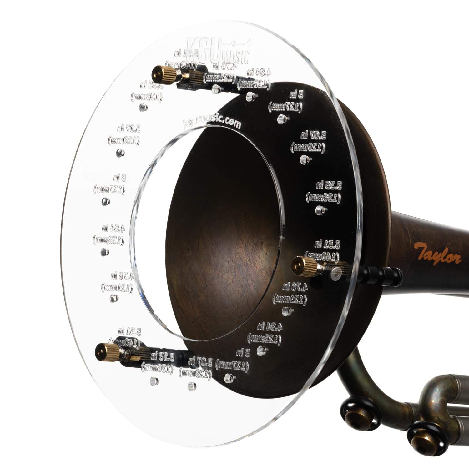 Deflector for Trumpet by KGU Music. Trumpet sound reflector, trumpet mirror, acrylic deflector, acoustic shield for redirecting sound (Trumpet, clear)