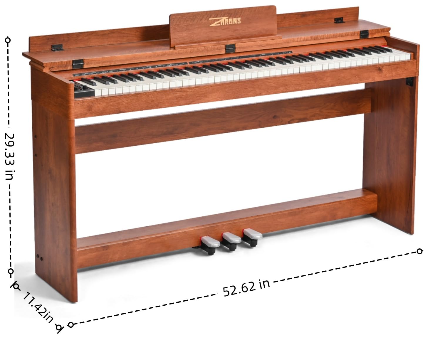 88 Key Digital Piano for Home Studio, with Weighted Hammer Action Keys, Professional Triple Pedal, USB-MIDI Connectivity, Includes Power Adapter, Stand & Headphone Jack, Black
